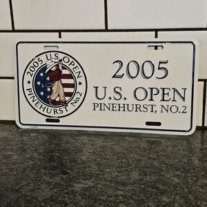 Pinehurst US Open 2005 Logo Spelled Out Front License Plate Golf Vtg Car Gear NC